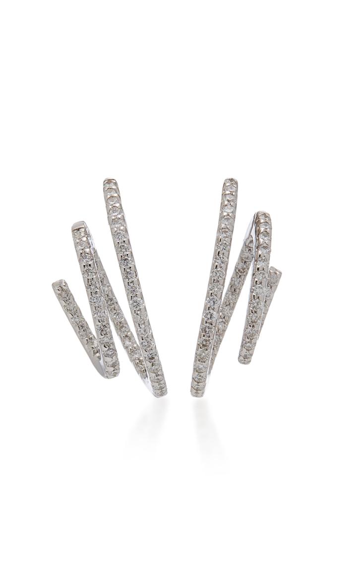 Lynn Ban Jewelry Coil Pav Diamond Earrings