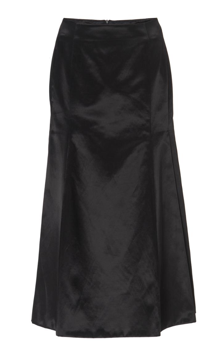 Olivier Theyskens Tador A-line Satin Midi Skirt