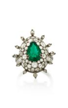 Nam Cho 18k Gold, Diamond And Emerald Ring