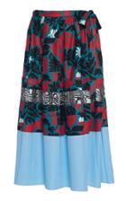 Marni Contrast Print Pleated Skirt