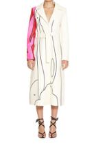 Moda Operandi Off-white C/o Virgil Abloh Color By Number Embroidered Leather Trench