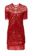 Naeem Khan Embellished Fringe Mini Dress