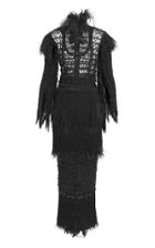 Balmain Fringed Feather-trim Embroidered Gown