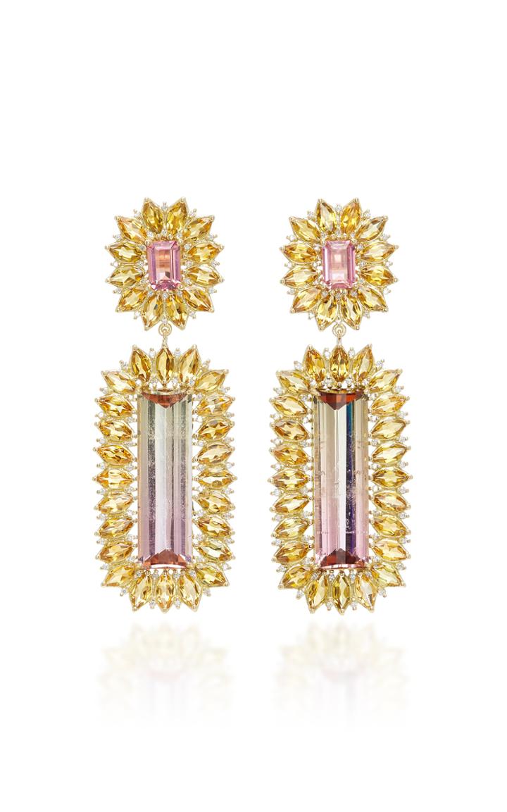 Jamie Wolf M'o Exclusive One-of-a-kind Floral Edge Drop Earring