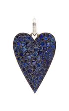 Moda Operandi Sylva & Cie 18k White Gold Large Blue Sapphire Heart Charm