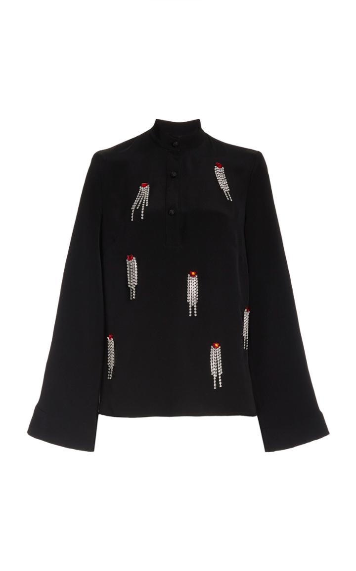 Moda Operandi Markarian Embellished Silk Blouse