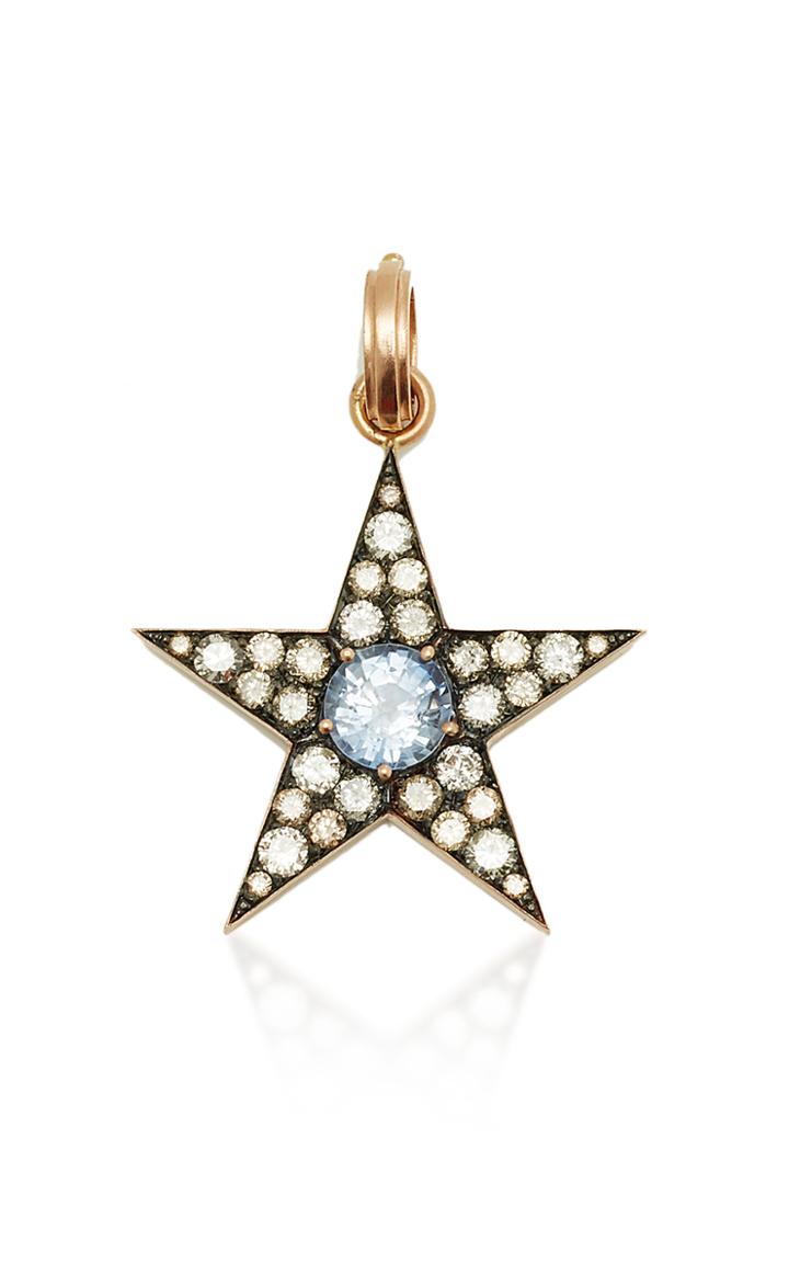 Sylva & Cie Ceylon Sapphire & Diamond Star Pendant