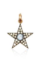 Sylva & Cie Ceylon Sapphire & Diamond Star Pendant