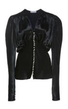 Paco Rabanne Fluid Long Sleeved Velvet Top