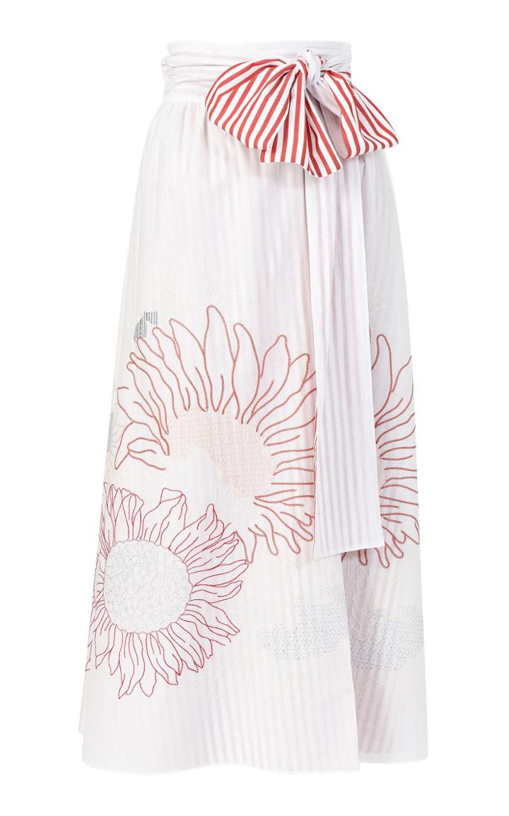 Moda Operandi Silvia Tcherassi Cherry Striped Silk Skirt