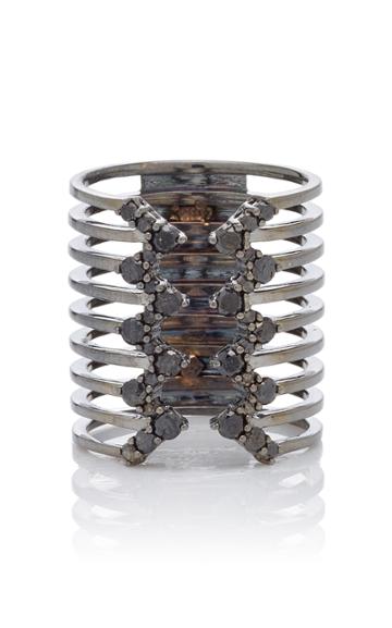 Ofira Black Diamond Jagged Edge Line Ring