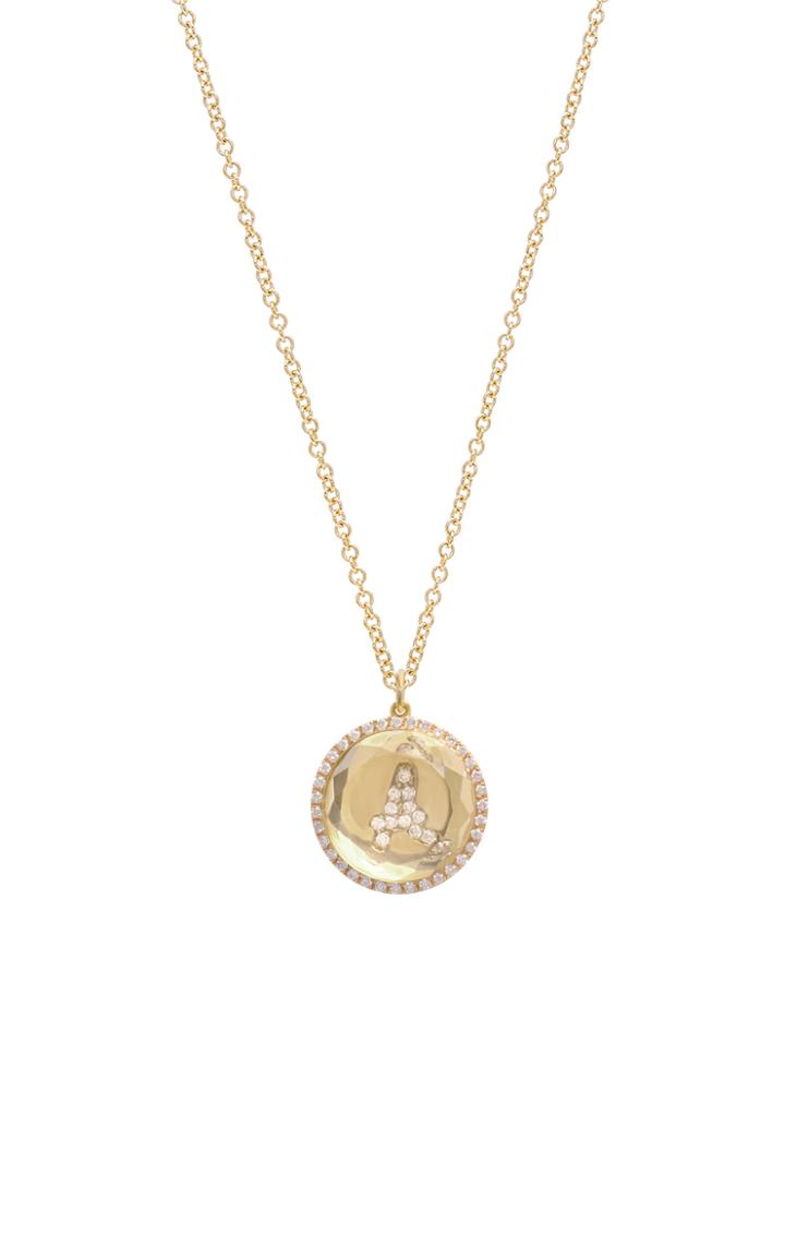 Moda Operandi Noush Clear Quartz Hidden Treasure Roman Initial Necklace