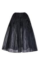 Elie Saab Embroidered A-line Tulle Skirt