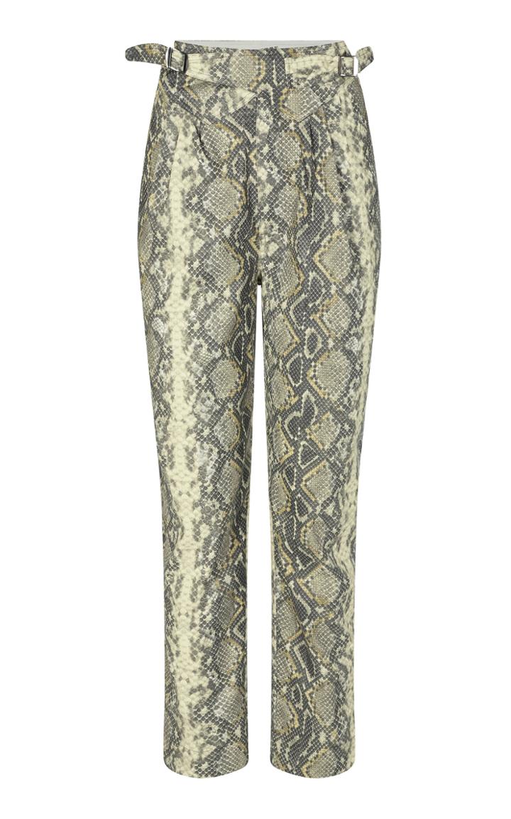 Moda Operandi Rotate New Wilde Buckled Snake-effect Trousers