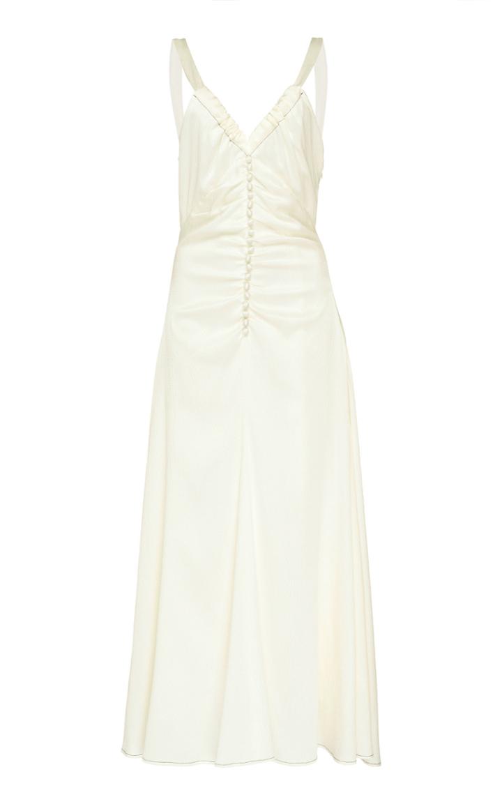 Moda Operandi Rejina Pyo Toni Button-detailed Silk Midi Dress Size: 8