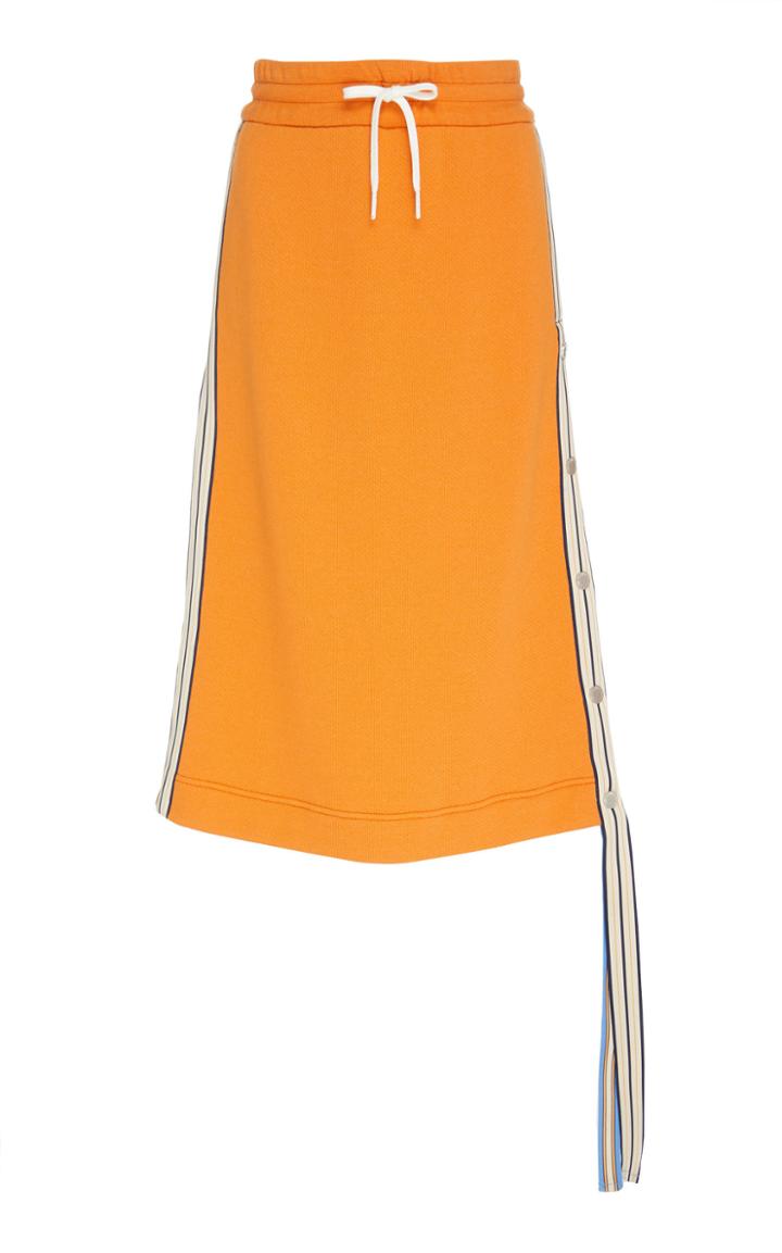Monse Racing Stripe Terry Skirt With Snaps