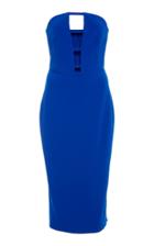 Christian Siriano Textured Crepe Strapless Cut Out Dress