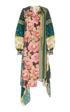 Oscar De La Renta Full Sleeve Printed Midi Dress