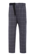Oamc Belted Plaid Cropped Pants