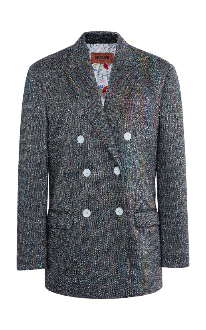 Moda Operandi Missoni Double-breasted Glitter-effect Blazer Size: 38
