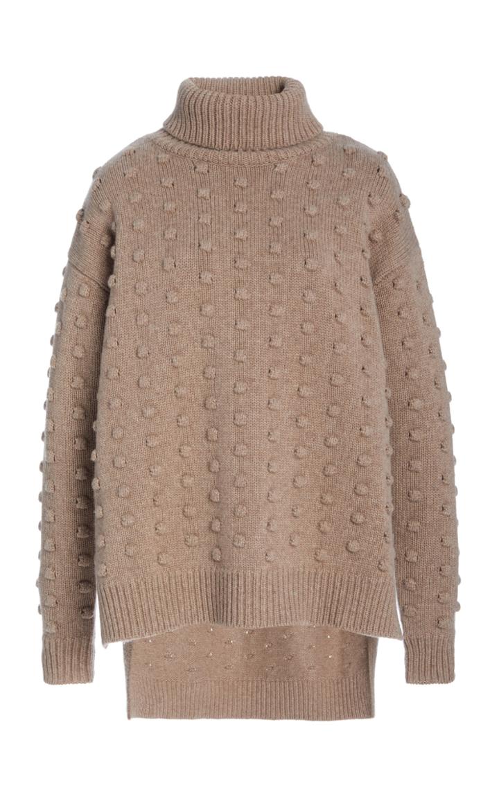 Moda Operandi Lela Rose Dotted Wool-cashmere Turtleneck