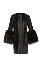 J. Mendel Broadtail Jacket With Perforated Silver Fox Cuffs