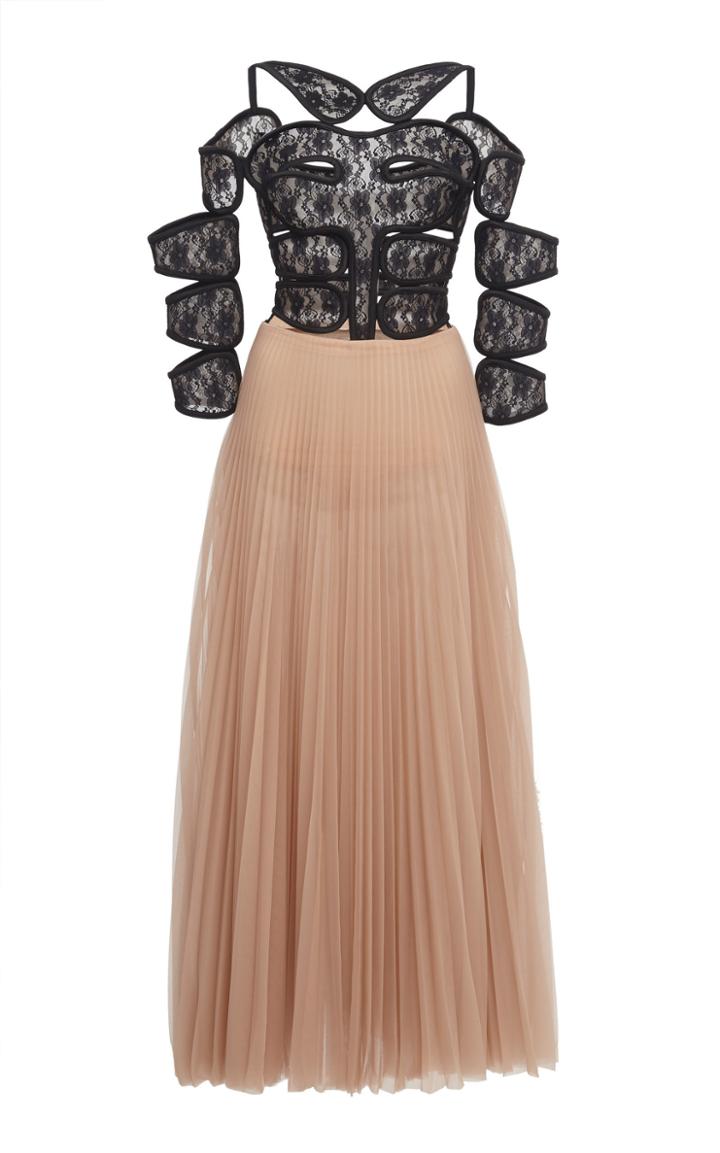 Christopher Kane Lace And Pliss Gown