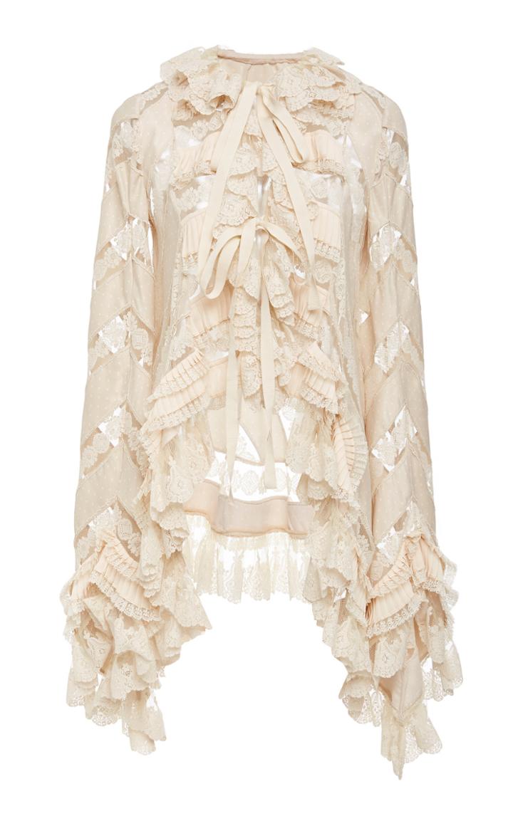 Zimmermann Tempest Pleat Lace Top