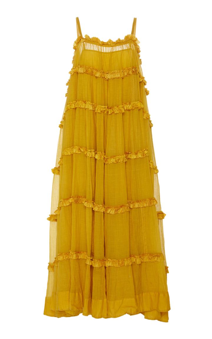 Pro Ruffled Cotton Maxi Dress