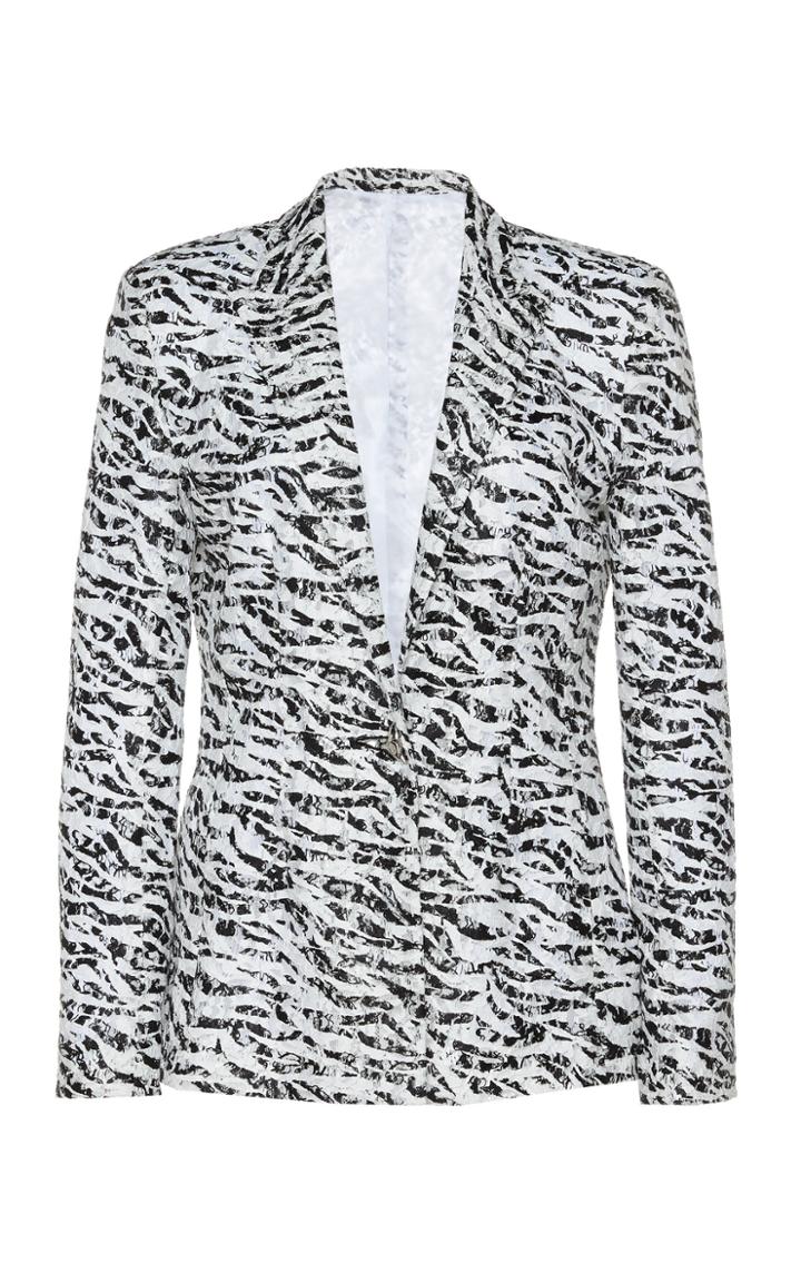 Moda Operandi Anas Jourden Laced Zebra-print Blazer Size: 34