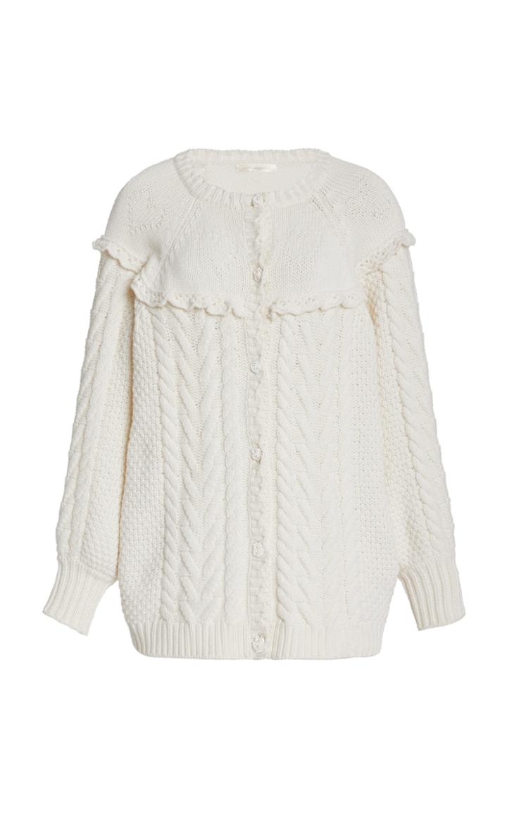 Moda Operandi Loveshackfancy Lake Cable-knit Boyfriend Cardigan