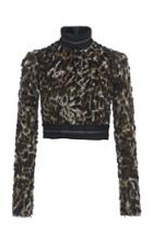 Giambattista Valli Zipper-trimmed Beaded Crop Top