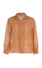 Bode Horizontal Stripe Silk Shirt