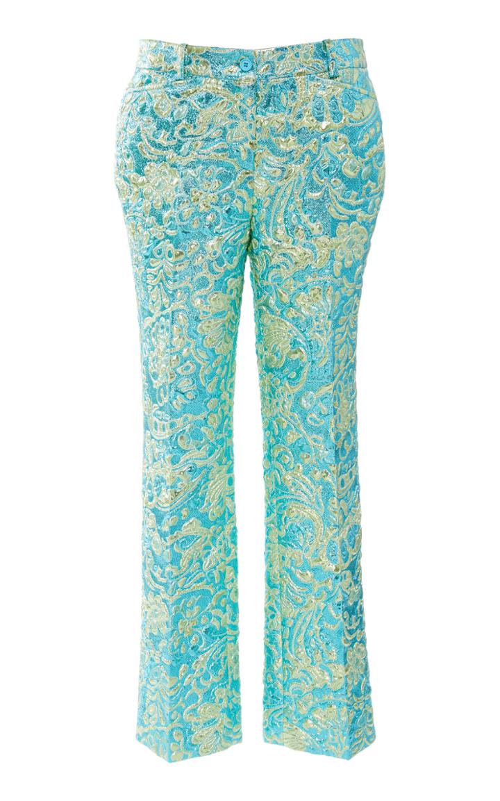 Michael Kors Collection Straight-leg Mid-rise Brocade Trousers