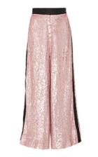 Temperley London Magnolia Sequin Embroidered Satin Trousers
