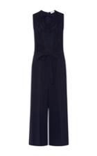 Red Valentino Cropped Wide Leg Jumpsuit With Ruffled Top