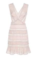 J. Mendel V-neck Cocktail Dress With Lace Tulle And Sequined Detail