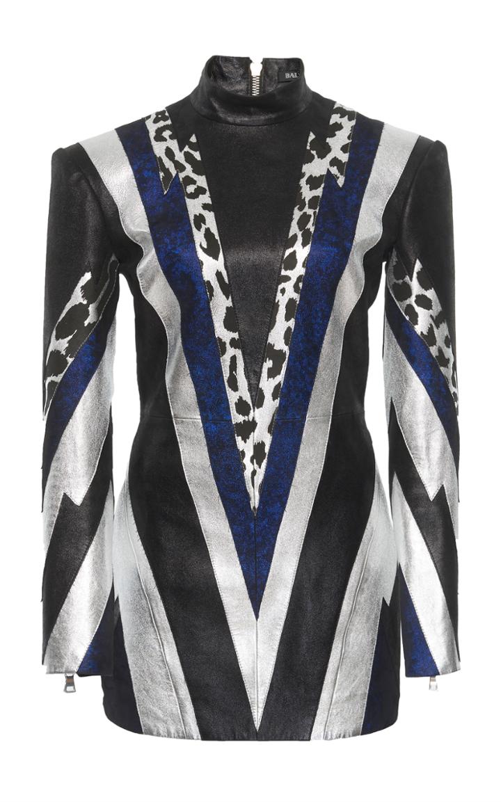 Balmain Glitter Leather Dress