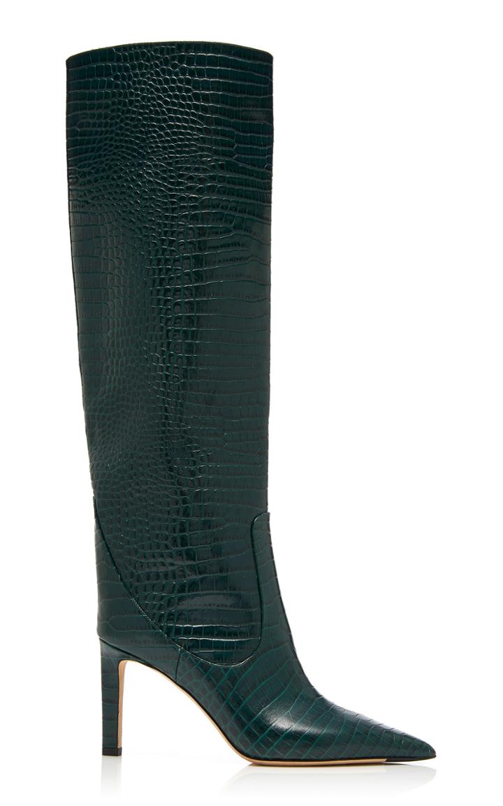 Jimmy Choo Mavis Croc-effect Leather Knee Boots