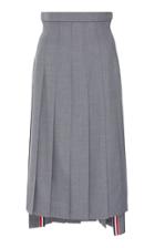 Thom Browne Pleated Wool-blend Midi Skirt
