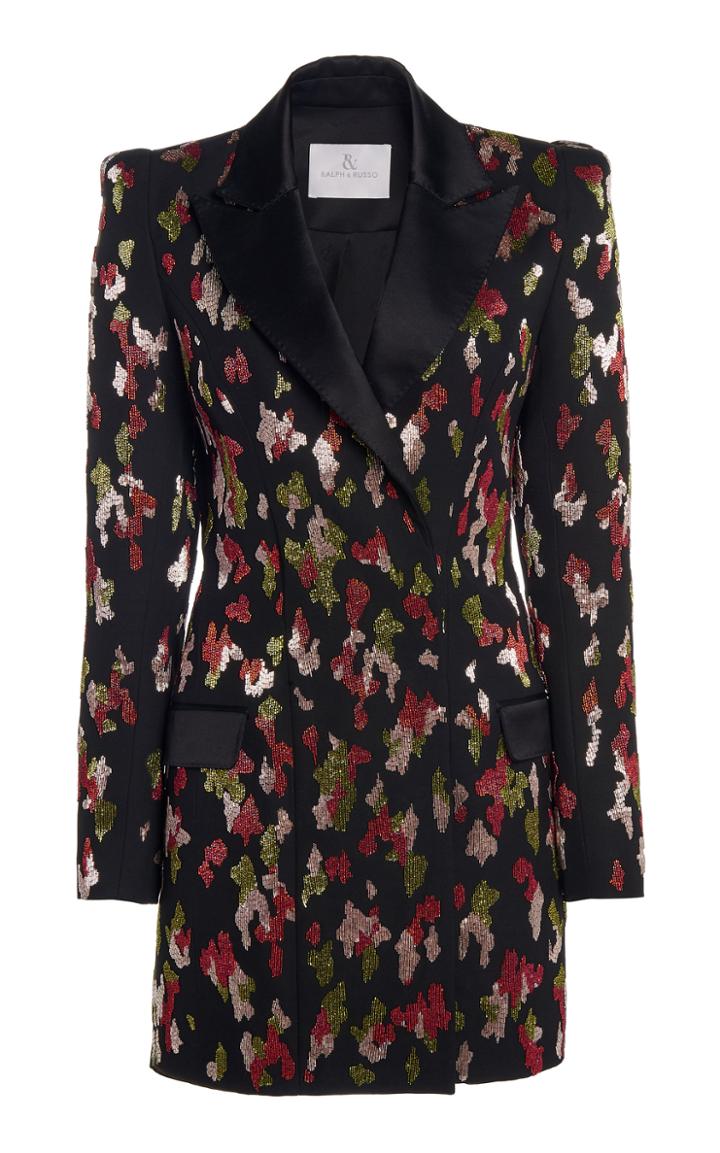 Moda Operandi Ralph & Russo Satin Back Crepe Blazer Mini Dress