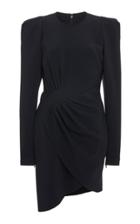 Elie Saab Draped Cady Long Sleeve Dress