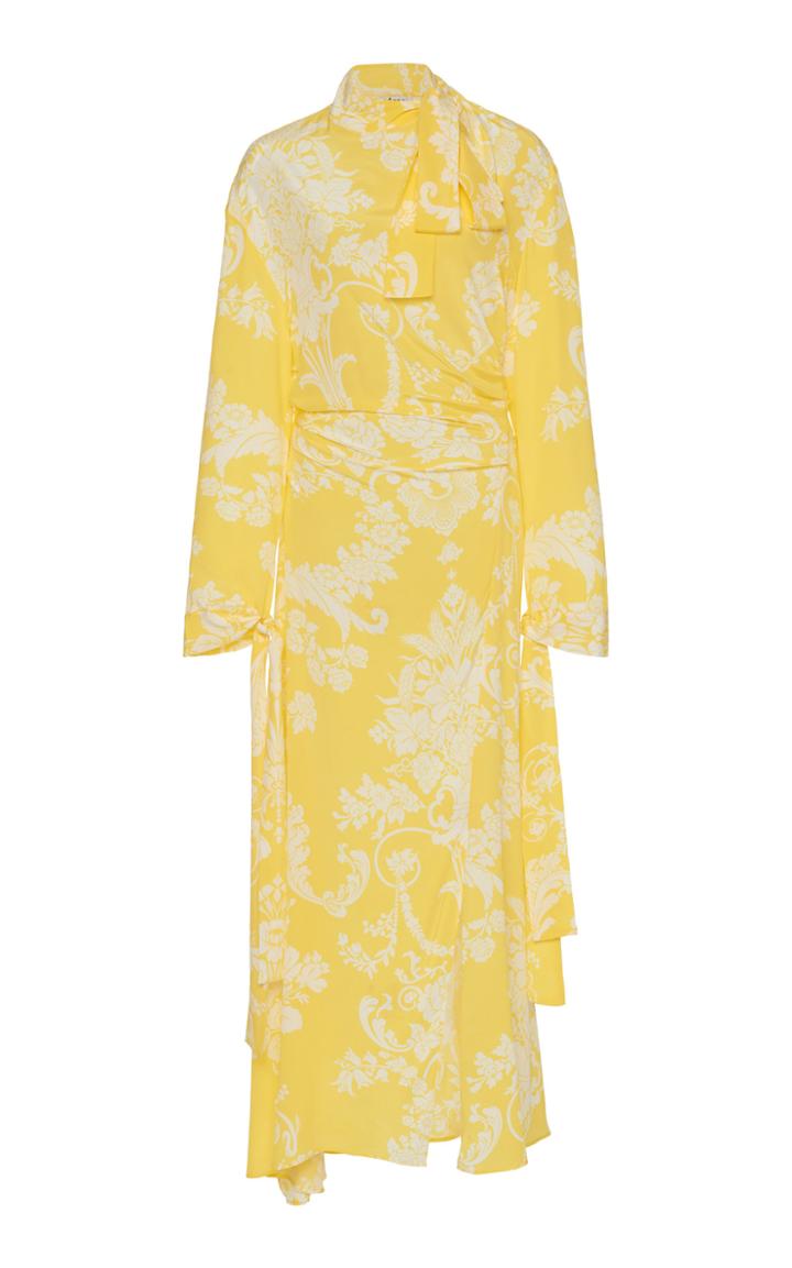 Acne Studios Danouck Tie-detailed Silk Midi Dress Size: 38