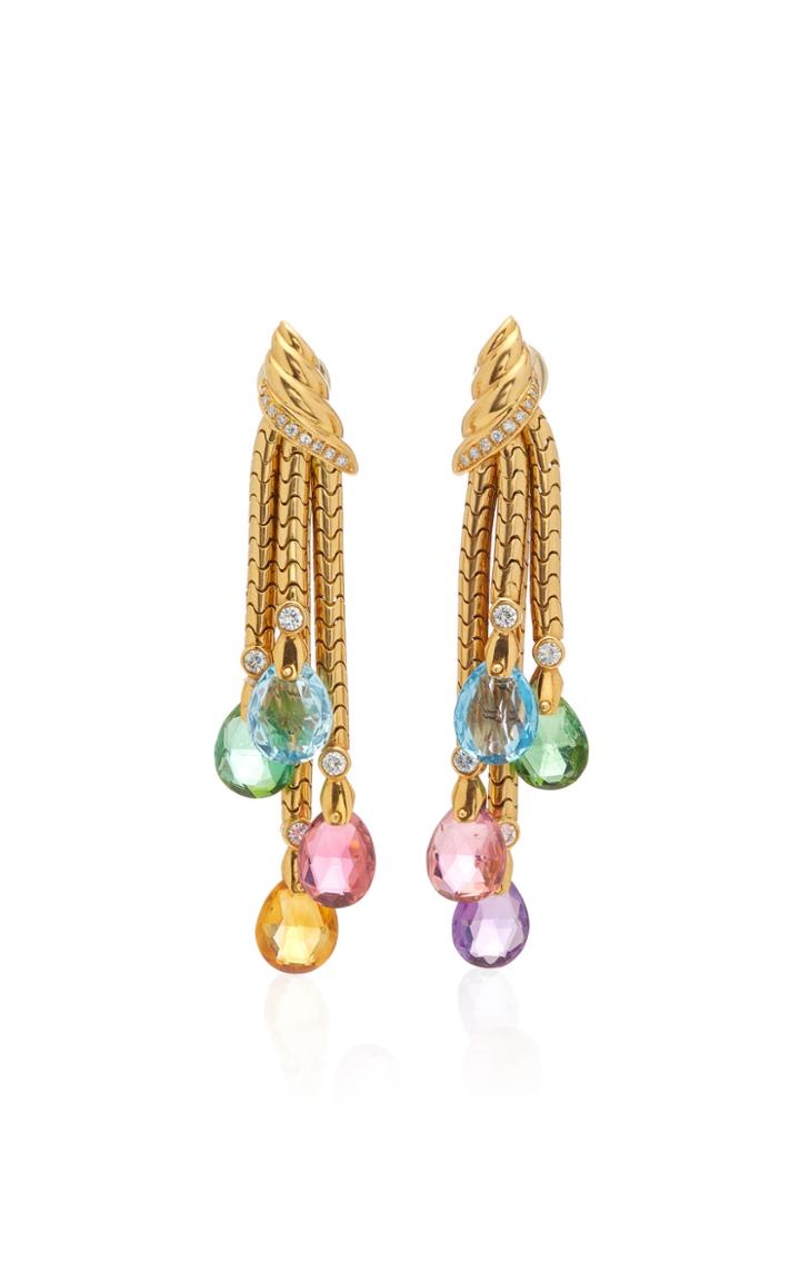 Eleuteri Vintage 18k Gold And Briolette Drop Earrings