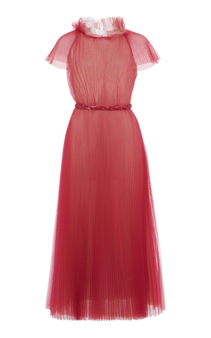 Moda Operandi Luisa Beccaria Pleated Chiffon Dress