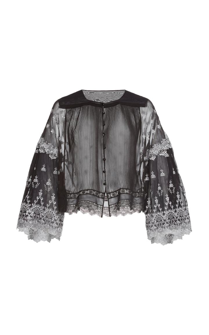 Moda Operandi Paco Rabanne Lace Button Front Top
