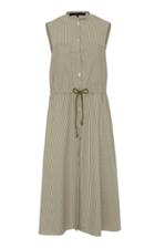 Moda Operandi Martin Grant Striped Cotton Poplin Drawstring Midi Dress