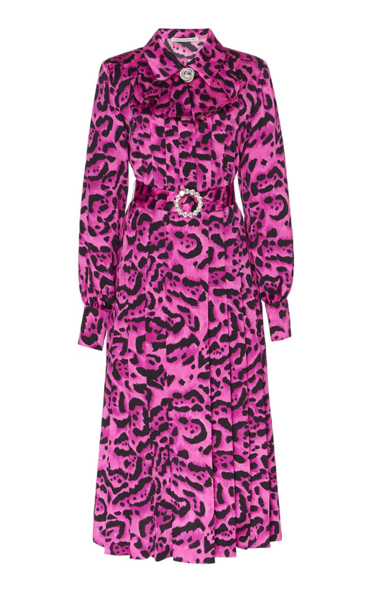 Moda Operandi Alessandra Rich Embellished Printed Silk Dress Size: 36