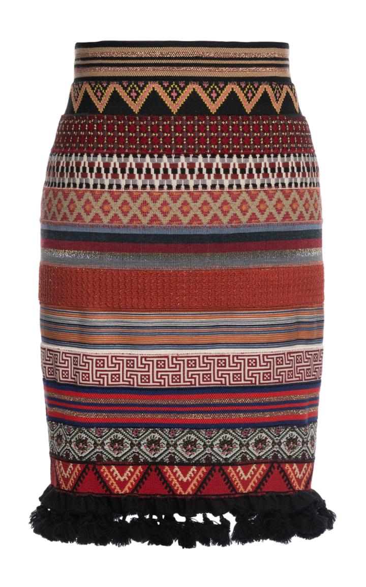 Moda Operandi Lena Hoschek Loulou Fringe-trimmed Jacquard Ribbon Skirt