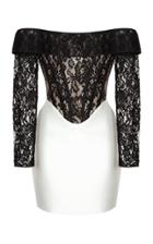 Moda Operandi Rasario Lace And Satin Off-the-shoulder Mini Dress